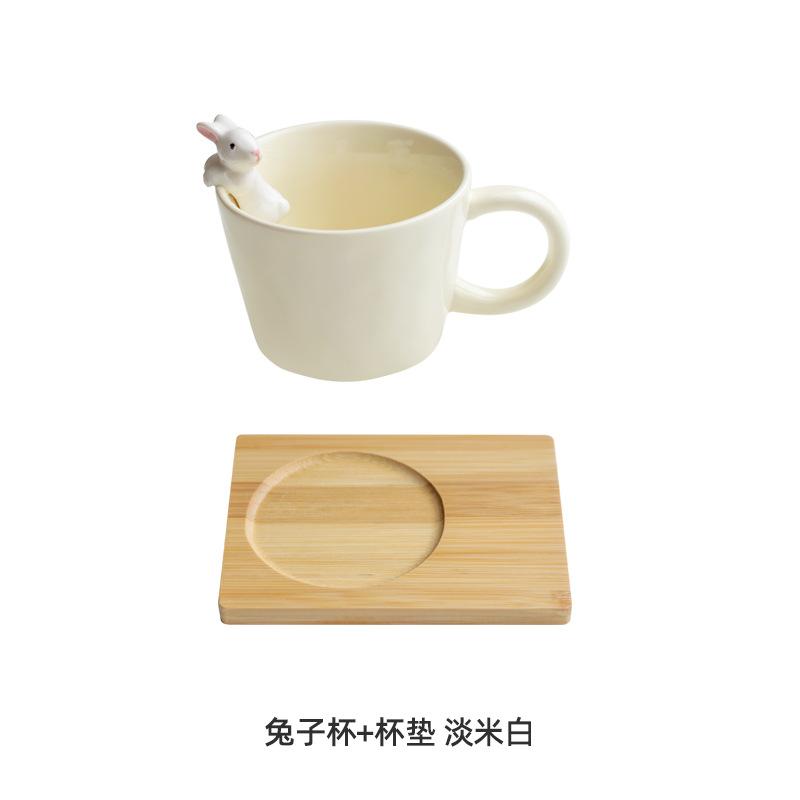 Creative Ceramic Coffee Mug Couple Mark Cup Rabbit Mug Milk Cup Water Cup Living Room Decoration Household Drinking Utensils