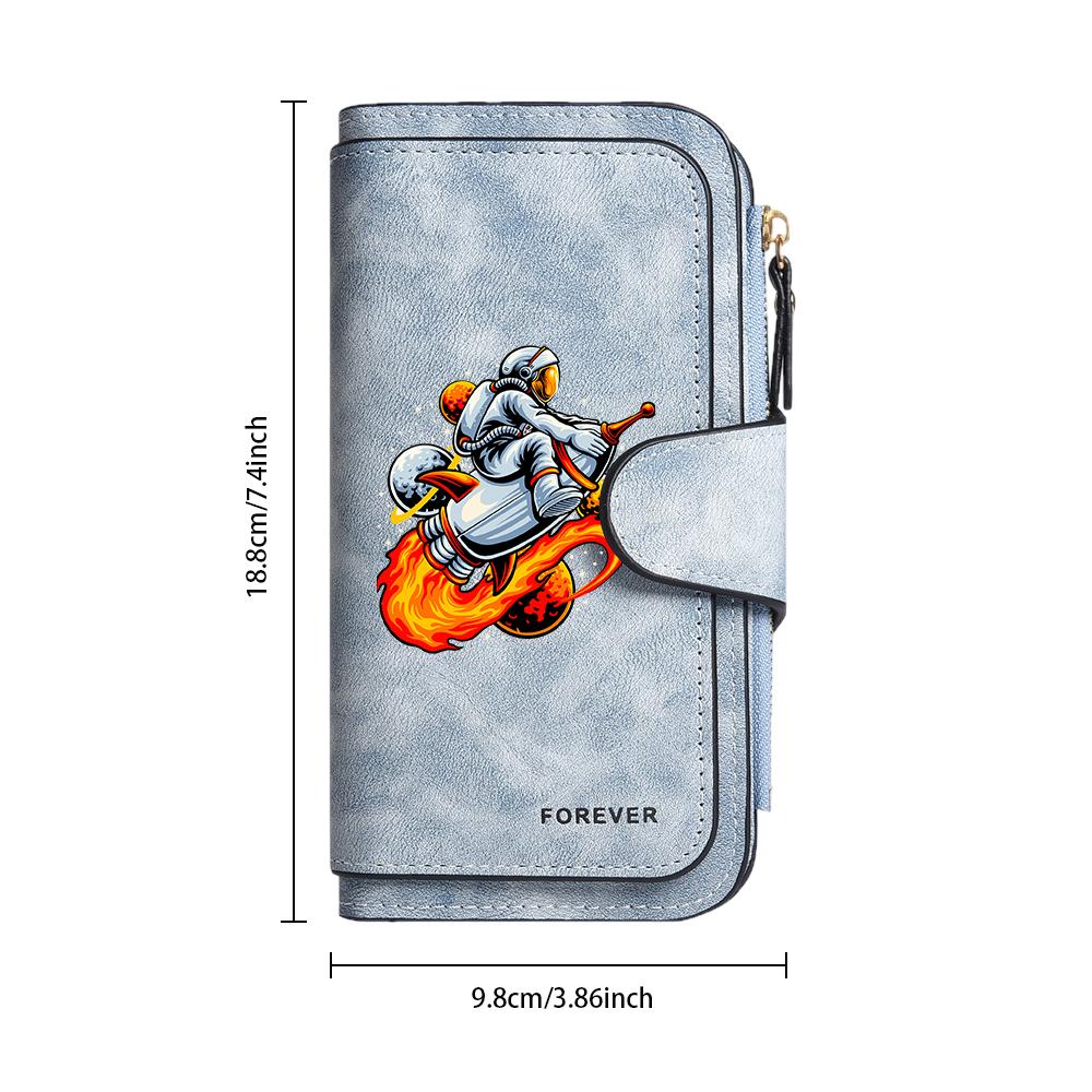 Cartoon Astronaut Purse Fashion Casual Portable Wallet Daily Use Lightweight Card Holder