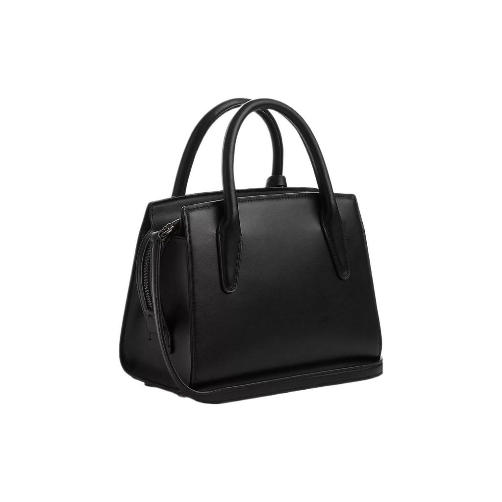 Coach Andrea Carryall 22 Fashion Embossed Logo Zipper Closure Leather Shoulder Crossbody Tote Bag Small Women Handbags Black CP081-JIBLK