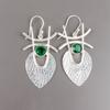 Chrome Diopside Gemstone 925 Sterling Silver Jewelry Handmade Earrings 1.78" EE-64-1