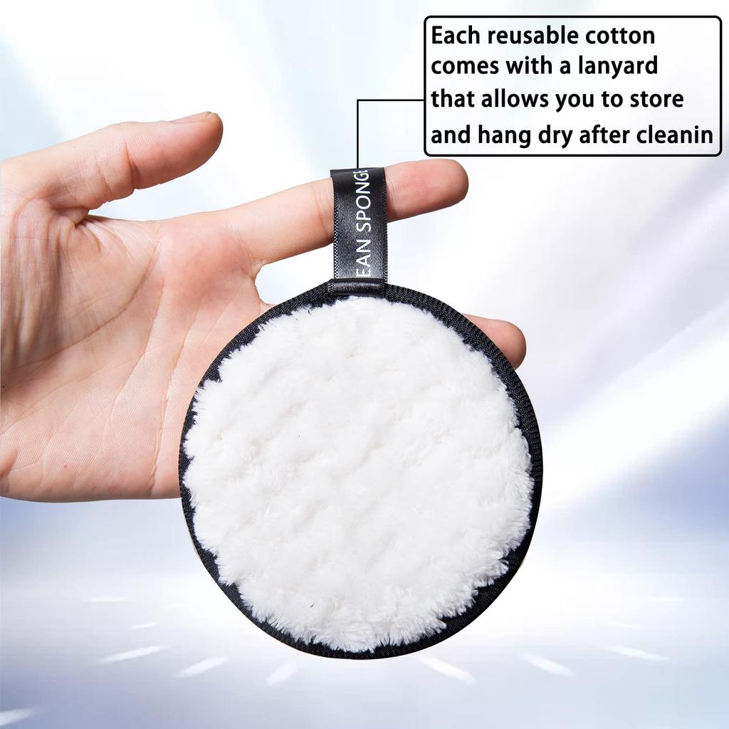 Yimingbuty Reusable Soft Makeup Remover Pads for All Skin - 4 pack Microfiber Face Rounds Wipes Heavy Mascara Eye Shadow Facial Cleansing Puffs Fou