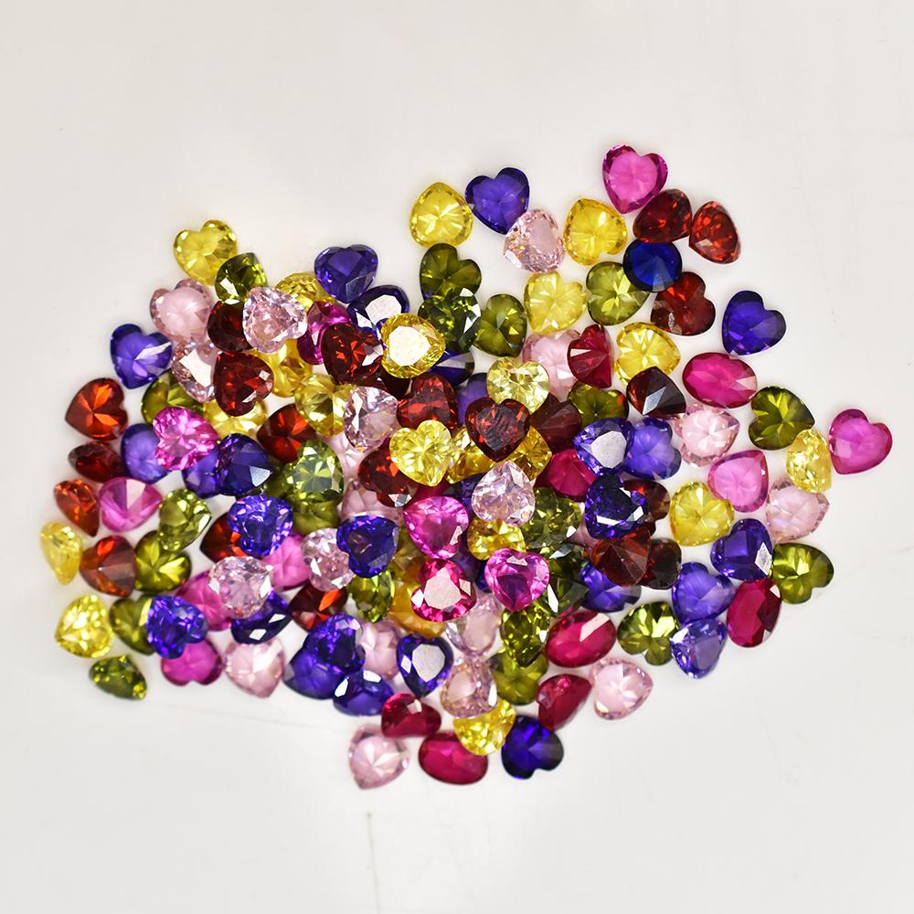 6x6 Mm Natural 3.6 Ct Mix Sapphire Heart Lot CERTIFIED Unique Gems Free Delivery Nsc-408