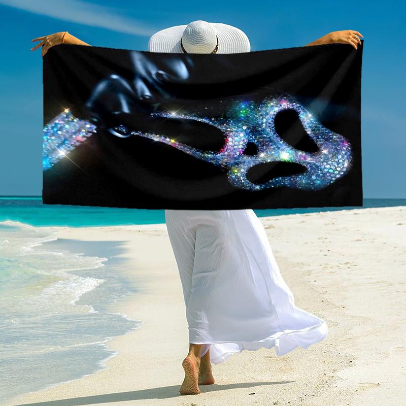 1Pc Crystal Skull Reflection Beach Towel Microfiber Beach Towel Thin Absorbent For Beach Swimming Yoga Bath Sports 0917129