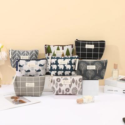 תיקי קוסמטיקה פתיחת רוכסן מחזיק כרטיס מפתח קלמר מצויר לסטודנטים ארנק מטבעות תיק אחסון ידני נייד לנשים