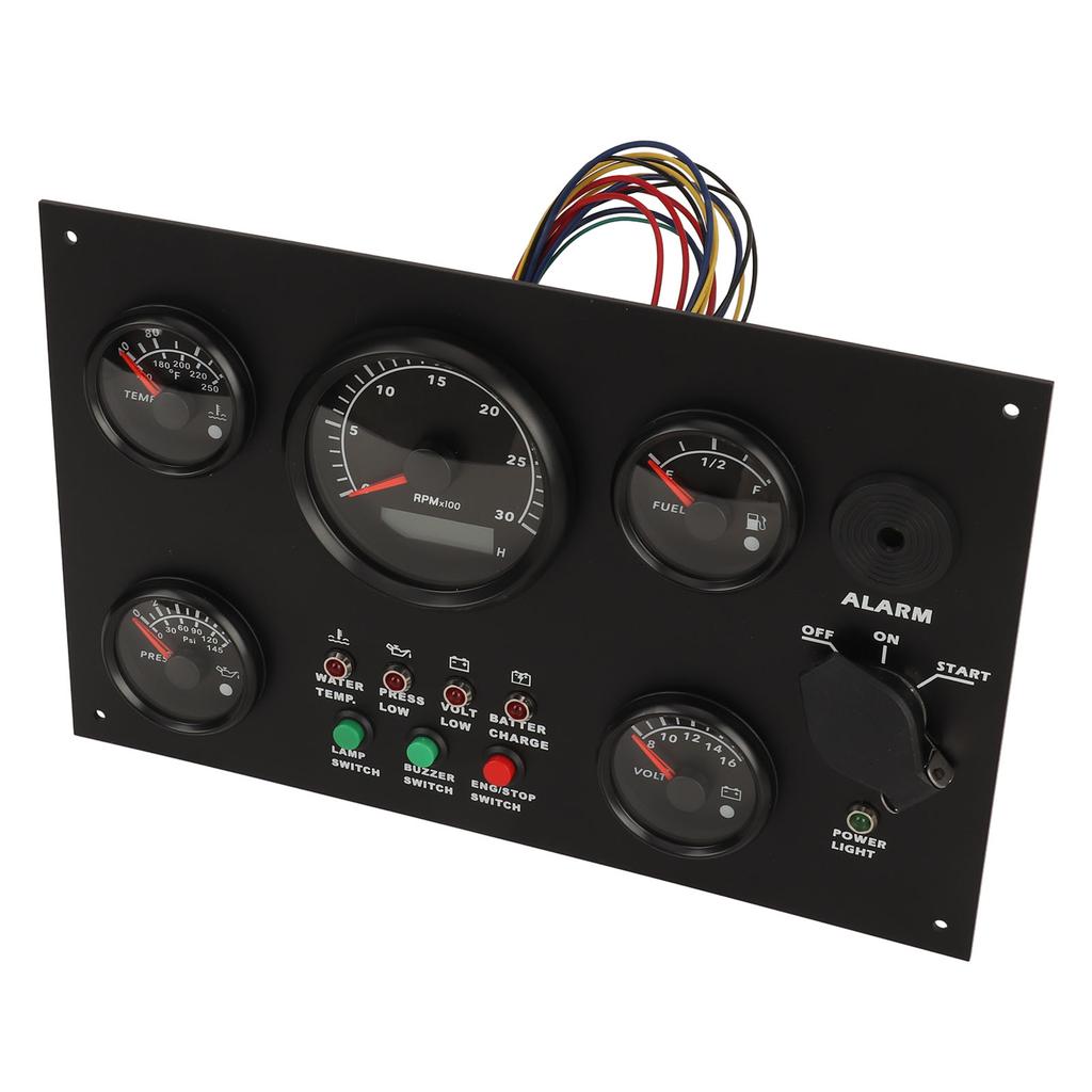 300x190mm Panel přístrojů pro motorový člun Teplota vody a oleje Hladina oleje Napětí Otáčkoměr Sada 5 přístrojů pro jachty Obytné vozy