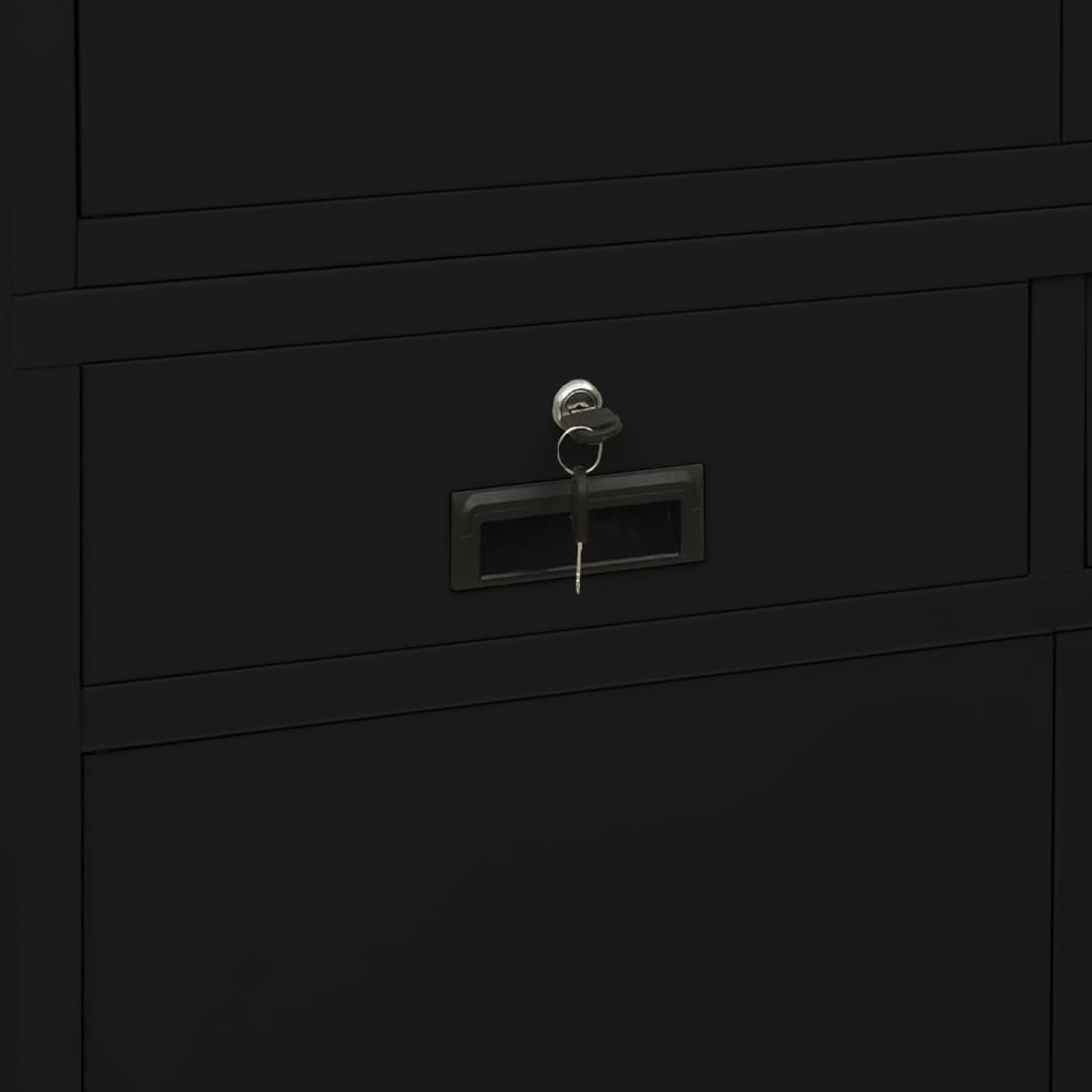 Office Cabinet Black 90x40x180 cm Steel