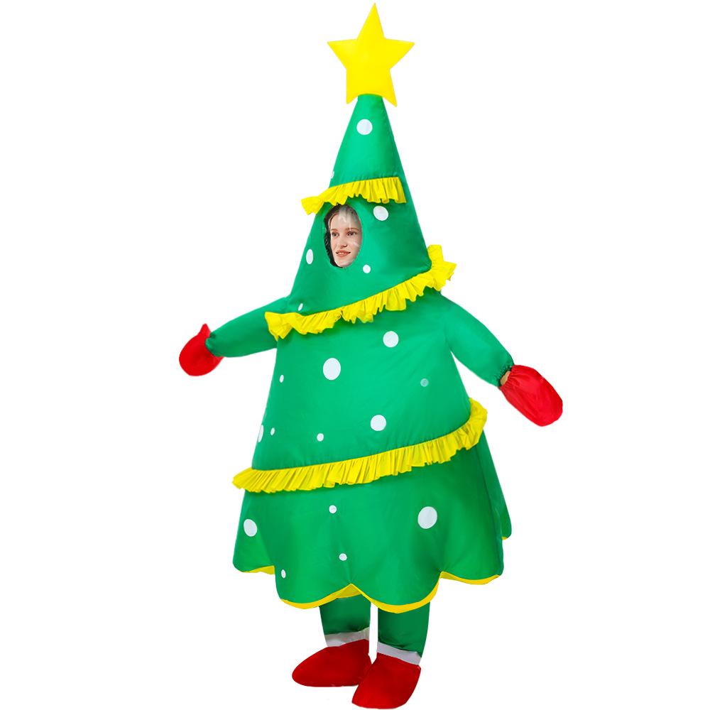 Inflatable Christmas Tree & Snowman Santa Claus Costume for Holiday Cosplay