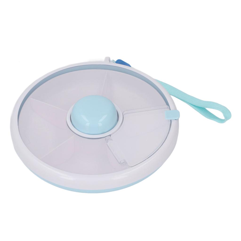 Rotating Snack Box With Lid 5 Compartment Dispenser Damp Proof Sealed Portable Kids Fruit Rotating