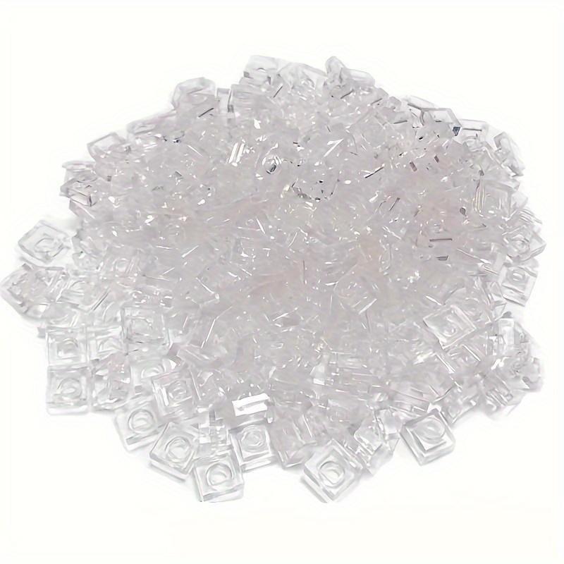 100pcs Transparent 1X1 Dot Thin Brick Small Particles Building Blocks Transparent Parts Two-Dimensional Code Educational Childre