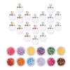 DIY Making Sets, with Laser Shining Nail Art Glitter, Glass Globe Beads and Clear Glass Globe Bottle Charms Pendants, Mixed Color, 8mm