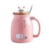 Coffee Mug - Mengcat - Lovely Kitty - Ceramic - Wooden Lid - Stainless Steel Spoon