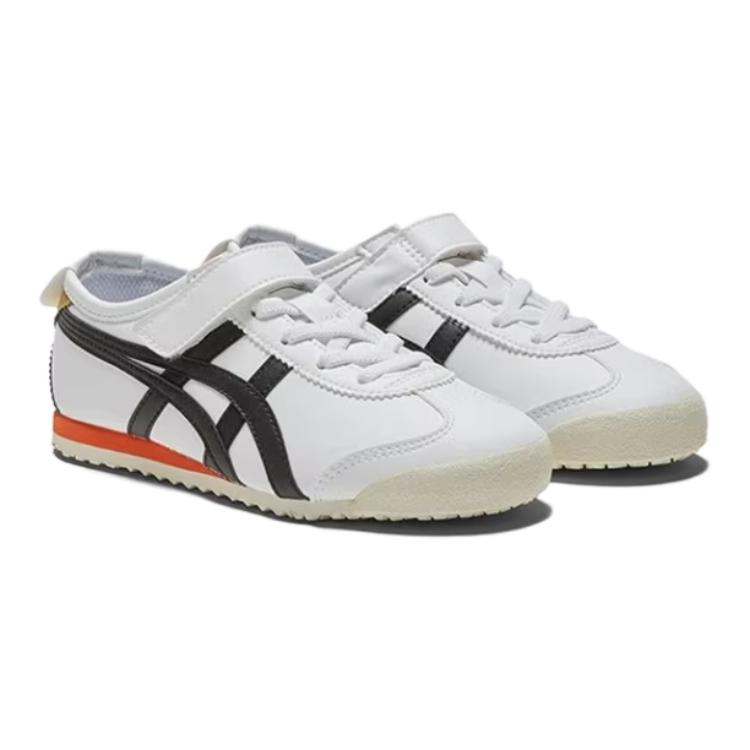 Onitsuka Tiger Mexico 66 Comfortable Lightweight Slip Resistant Durable Low Top Casual Shoes Kids sneaker White Black 1184A193-100