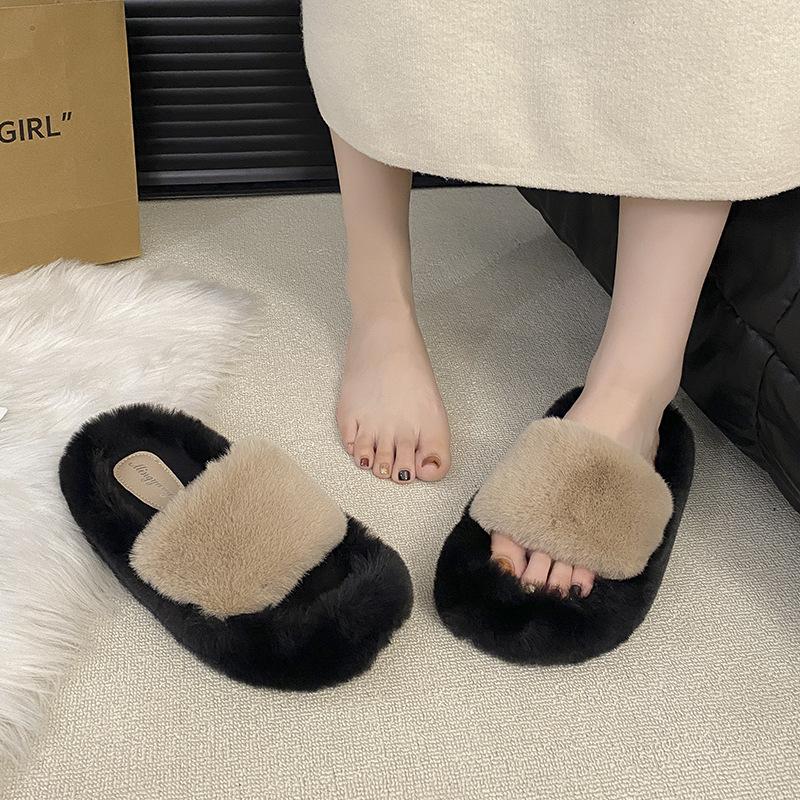 Mao Mao slippers women wear spring autumn and winter new thick bottom fashion Internet celebrity home soft bottom non-slip comfortable cotton slippers