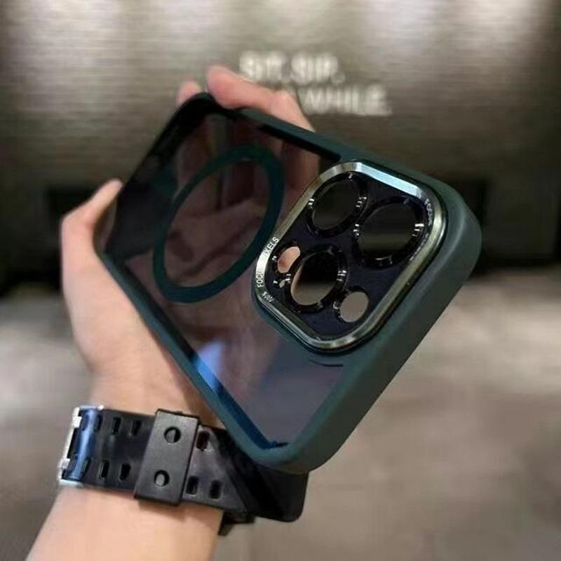 Applicable To Apple 16promax Mobile Phone Case New High-end Iphone15 Magnetic Metal Lens 13 Protection Case
