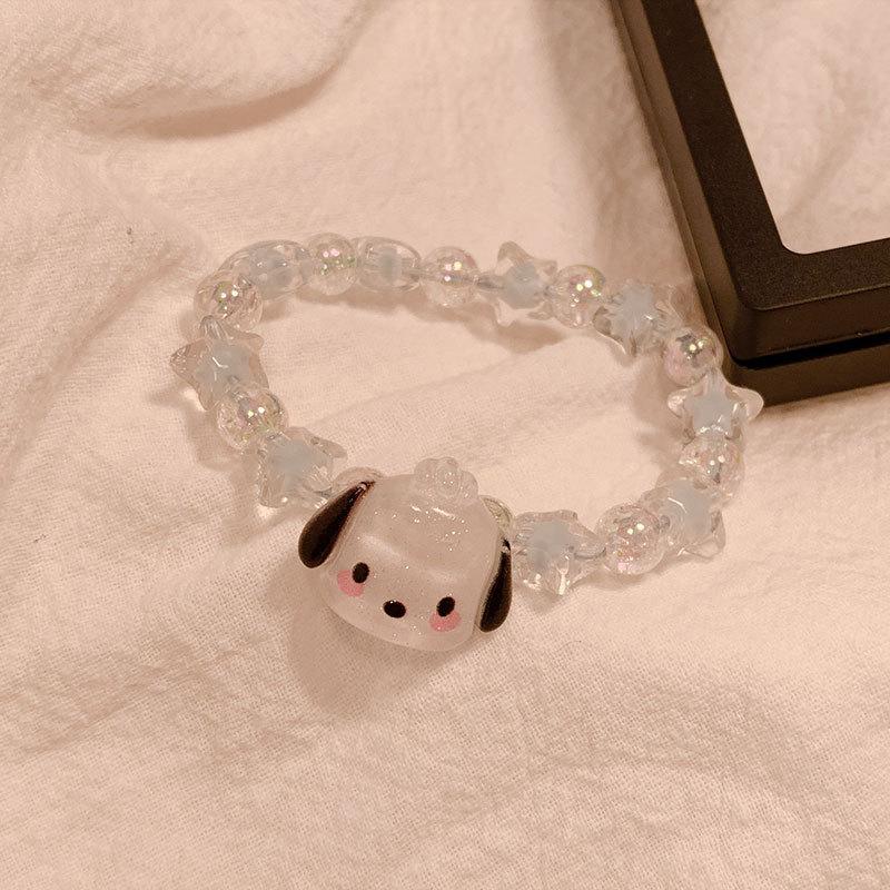 Sanrio Kuromi Cute Anime Cartoon Couple Bracelet Birthday Gift Jewelry Accessories Hair Ring Head Rope Girl Gift