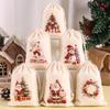 6pcs Christmas Drawstring Pouch Bags Small Candy Gift Bag Navidad Xmas Party Favor Boutique Jewelry Packaging Bags 2026 New Year
