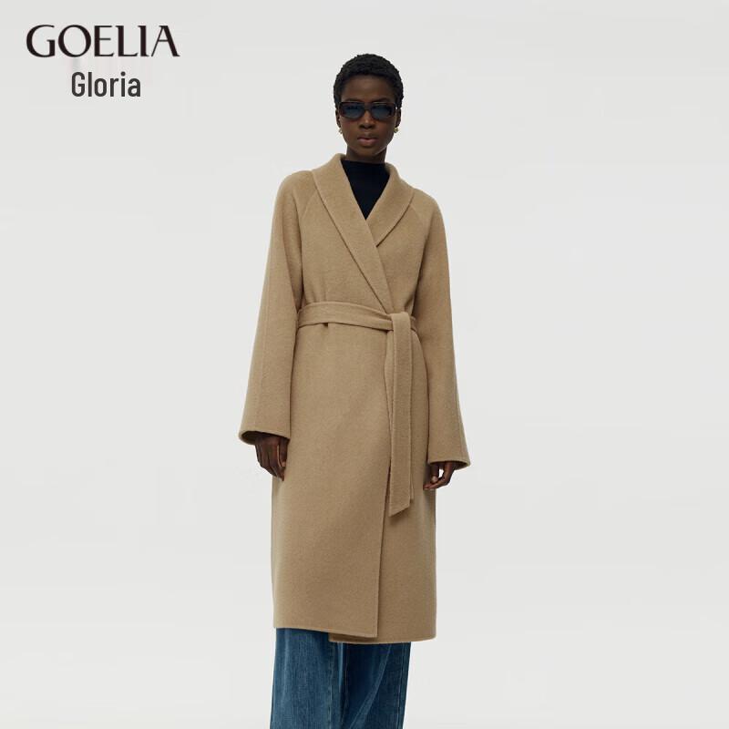 GOELIA Women's Camel Wool Robe Coat
