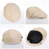 Men Women Vintage Solid Flat Cap 65% Cotton Newsboy Ivy Hat Adjustable Beret Painter Cap Retro British Forward Cap