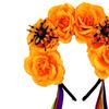 Women Headband Satin Colorful Flower Decor Hair Hoop Bright Color