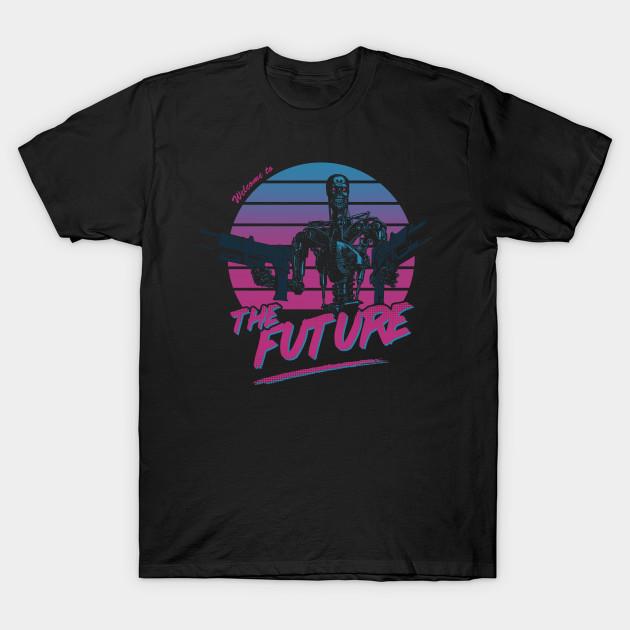 Men Black Print T-shirt Welcome To The Future No-Cut Transfer Paper Print Cotton Tshirt XL чёрный
