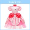 Super Mario Prinsesse Peach Tegneserie Rollespil Kostume Halloween Cosplay Kjole
