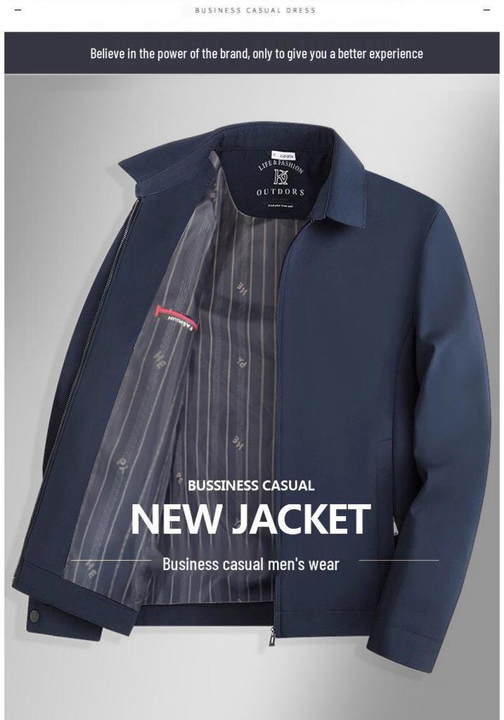 Men's Premium Spring/Autumn Business Casual Jacket Shirt for Middle-aged and Elderly