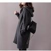 Women's Hooded Wool Knit Cardigan with Pockets – Thick, Versatile Mid-Length Autumn/Winter Layer