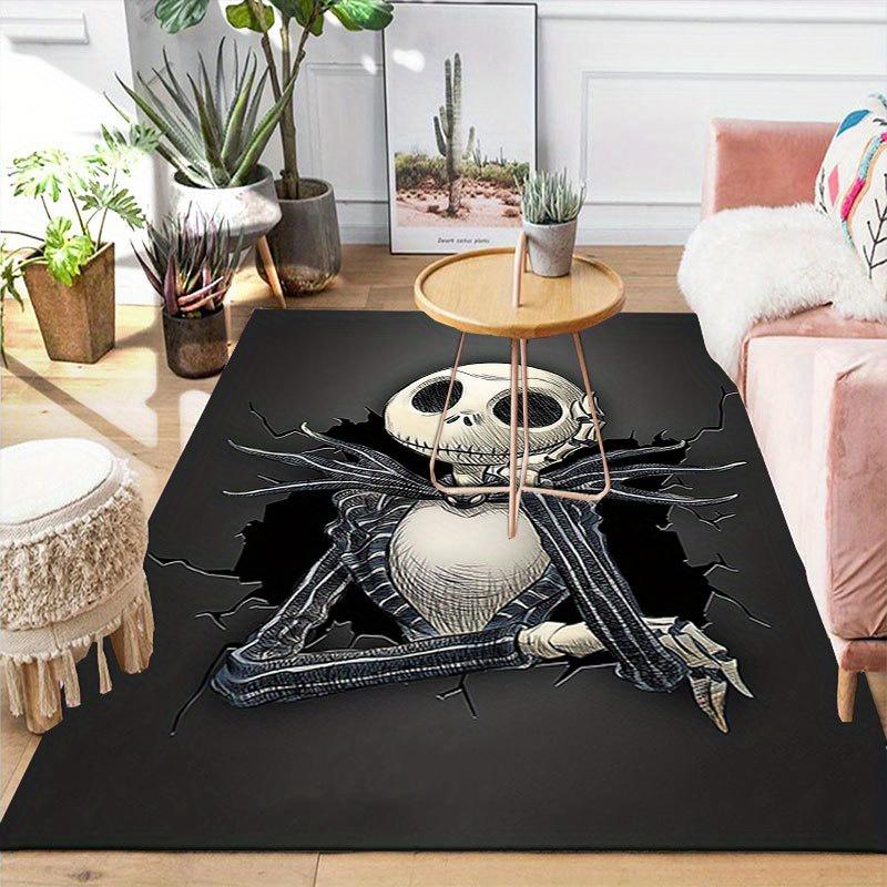 1pz Tappeto Disney con Motivo Jack Skellington Tappeto da Area Tappeto Antiscivolo Lavabile a Mano Tappetino per Pavimento Adatto per Soggiorno Camera da Letto Decorazione per la Casa
