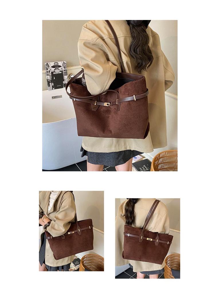 Chic Minimalist Retro Tote: Autumn/Winter High-End Shoulder Bag for Casual Work & Commute