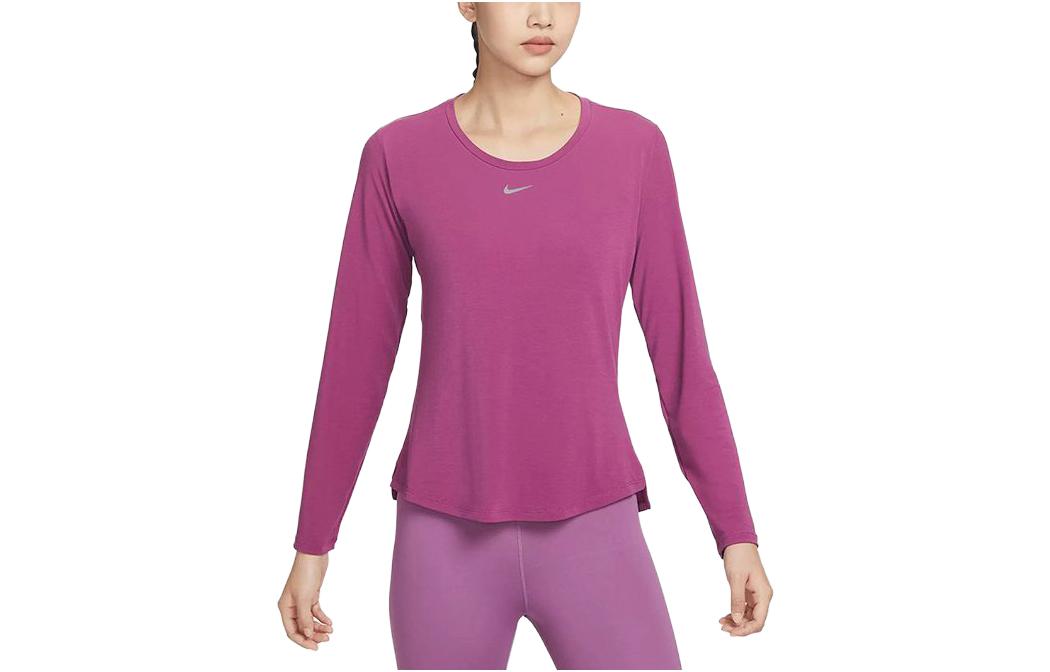 Nike T Shirts Women s Purple Crew Neck Moderate Straight Fit DD0621-653 L