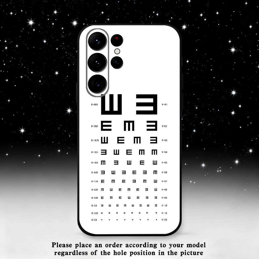 

Medical Eye Vision Chart Phone Case For Samsung S25,S24,S21,S22,S23,S30,Ultra,S20,Plus,Fe,Lite,Note,10,9,5G Black Cover Samsung S205G