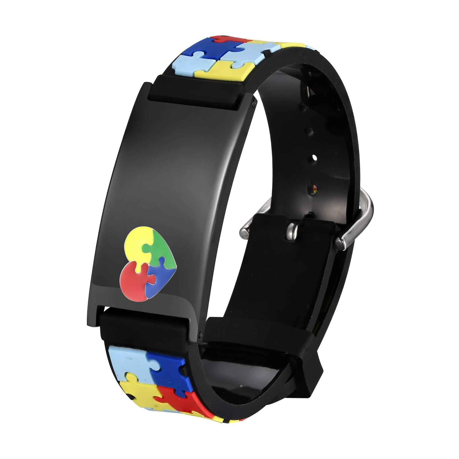 

Free Personalized Autism Medical Alert ID Bracelet For Child Kids, 0-7 Years Custom Anti-lost Bracelet Silcone Wristband