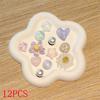 12Pcs Colorful Sparkling Powder Shoe Charms Set with Gemstone Crystal Pearl Flower - DIY Detachable Shoe Decorations Accessories