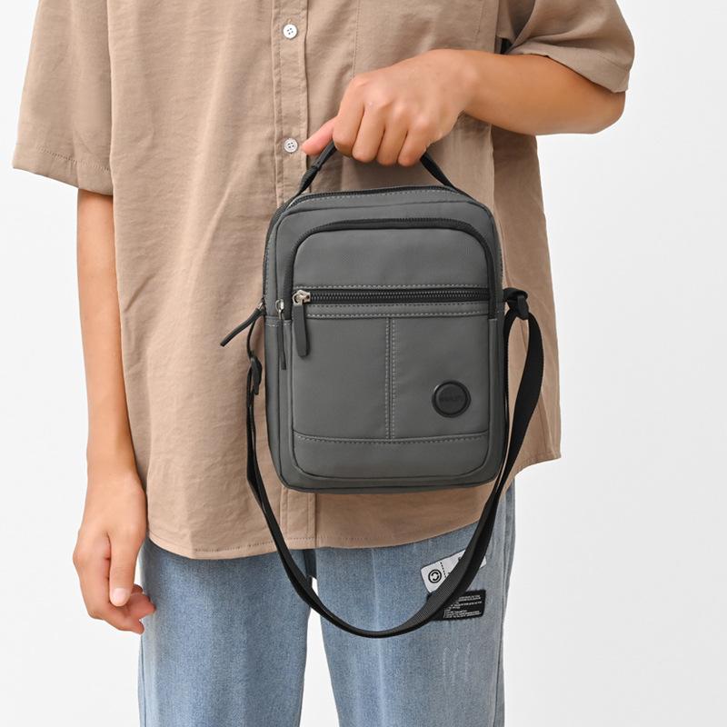 Męska Torba na Ramię Oxford Lekka Jednolity Kolor Dojazdowa Torba na Ramię Podróż Służbowa Wielowarstwowa Torba Crossbody