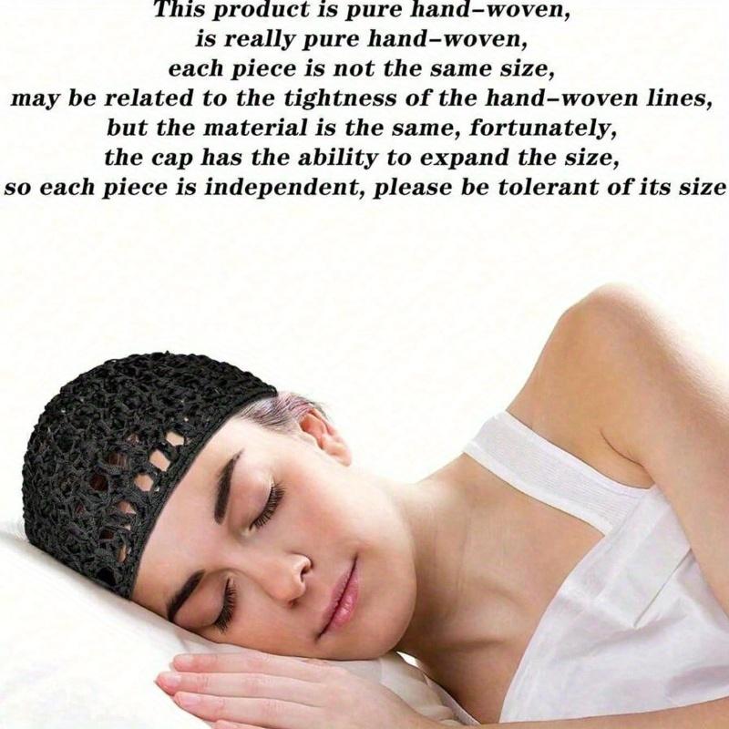 1 kus dámské jednobarevné duté prodyšné síťované síťky na vlasy, zesílená háčkovaná čepice na spaní pro péči o vlasy, vhodná pro každodenní použití, vlasové doplňky
