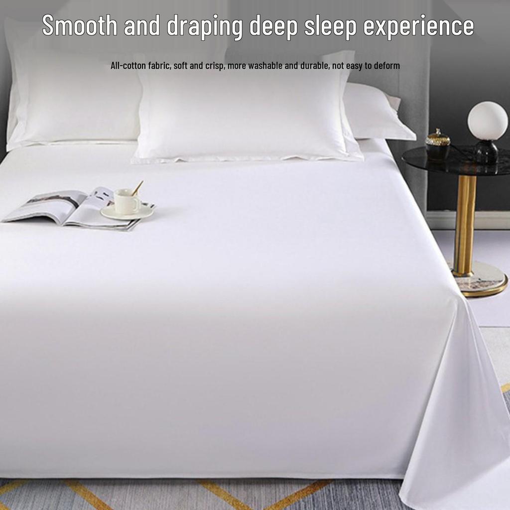 Pure White Cotton Duvet Cover Set for Hotel or B&B - Includes Fitted Sheet, Bath Mat, and Options for Three or Four Pieces