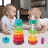 Safety Rotating Rainbow Tower Montessori Colored Children's Toys Rotating Screw Bolt Toys Kids