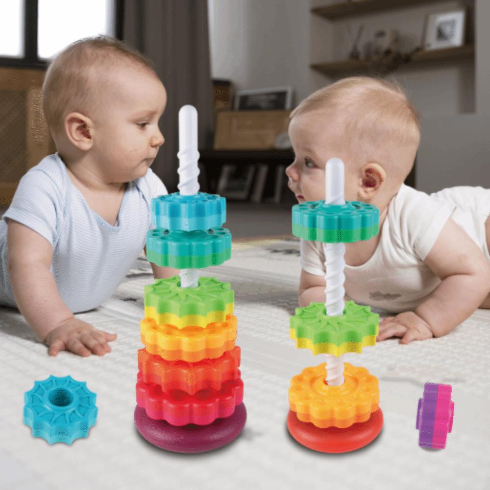 Safety Baby Stacking Puzzle Toys Spinning Colored Children's Toys Rotating Screw Bolt Toys  Kids