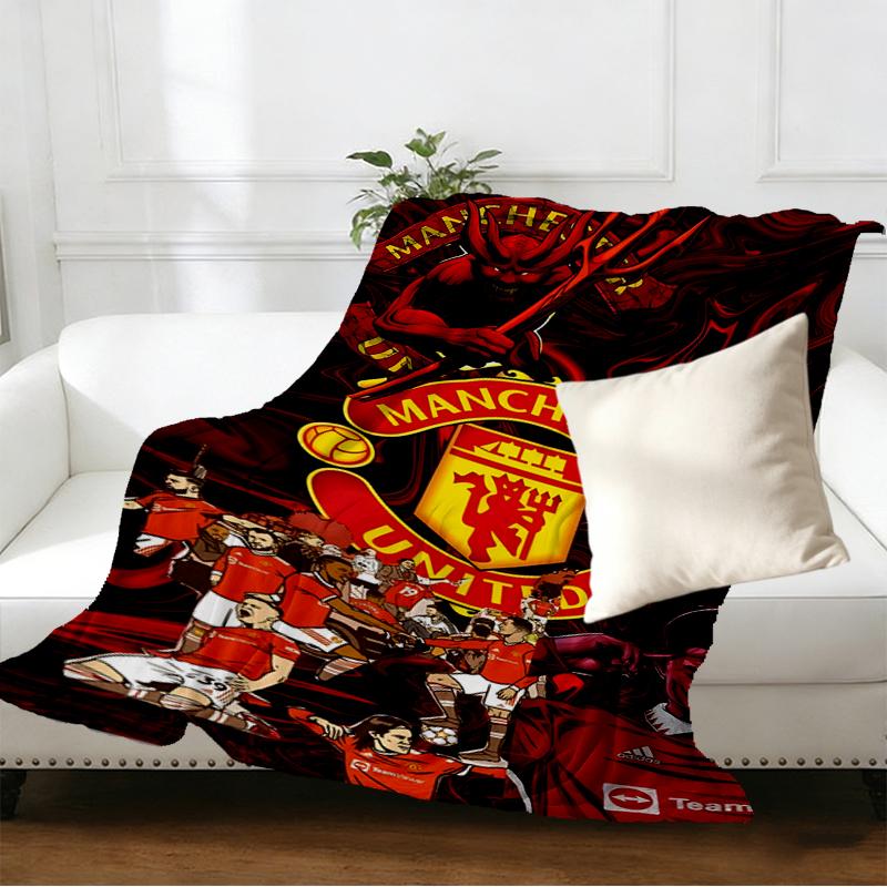 Manchester United F.C Print Blanket - Soft & Comfortable, for Bedroom, Travel, Sofa, Home Decoration - Birthday Christmas Gift for Friend