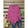 New Plus Size Women's Fashion Solid Color Long Sleeve Top Irregular Hem Casual Clothing for Women European American Style