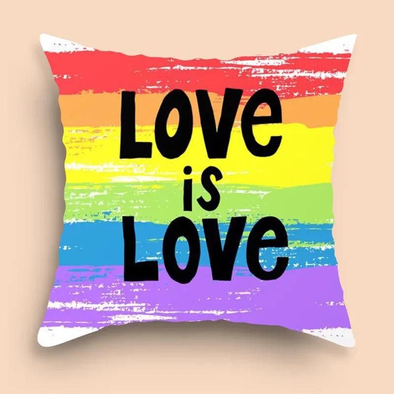 Valentine's Day Rainbow Love Pillowcase Home Decor  Sofa Cushion Cover or  Party Gift