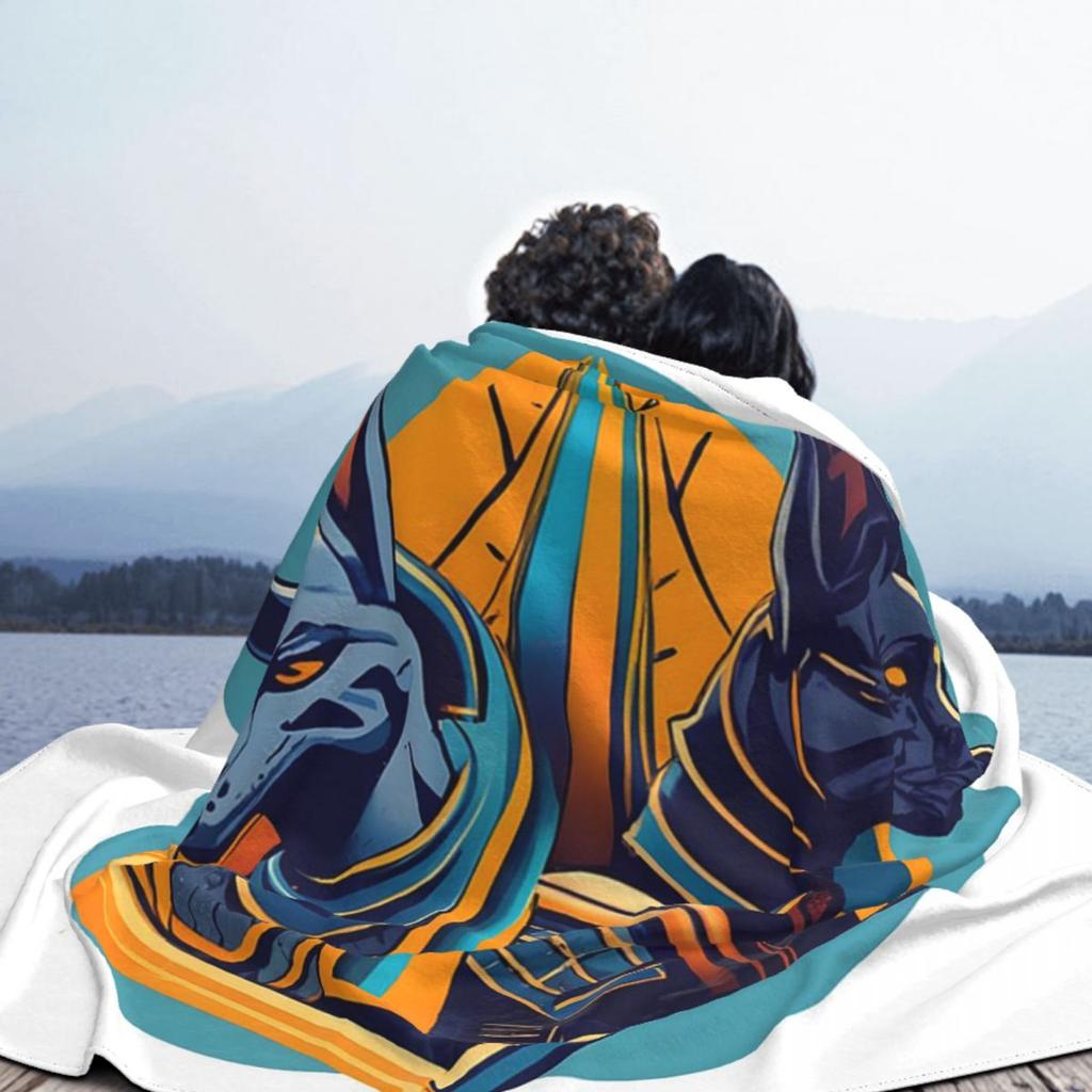 Ancient Egypt God Anubis Egyptian Pharaoh Blanket Soft Warm Flannel Throw Blanket Bedding for Bed Living room Picnic Travel Home