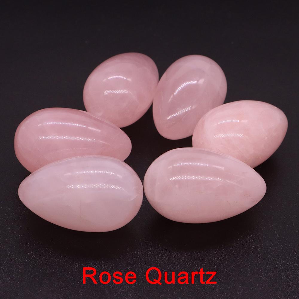 Polished Egg Shaped Gemstone Crafts Natural Stones Room Decor Healing Crystals Rose Quartz Agate Home Decoration Gifts 24X40Mm