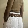 Unique Cutout Waist Belt for Women PU Leather White Embellished Brown Belt Decorated with White Love Heart Belt