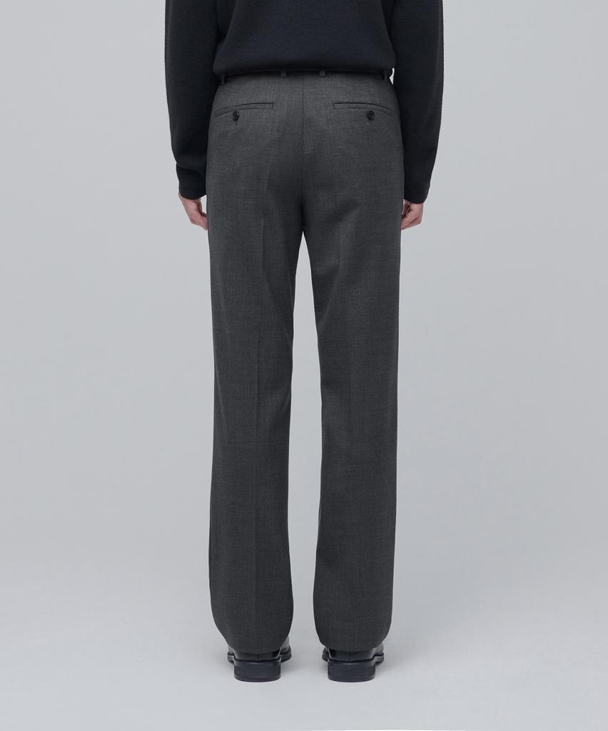 MUSINSA STANDARD Wool Semi-Wide Hidden Banding Slacks [Medium Gray]