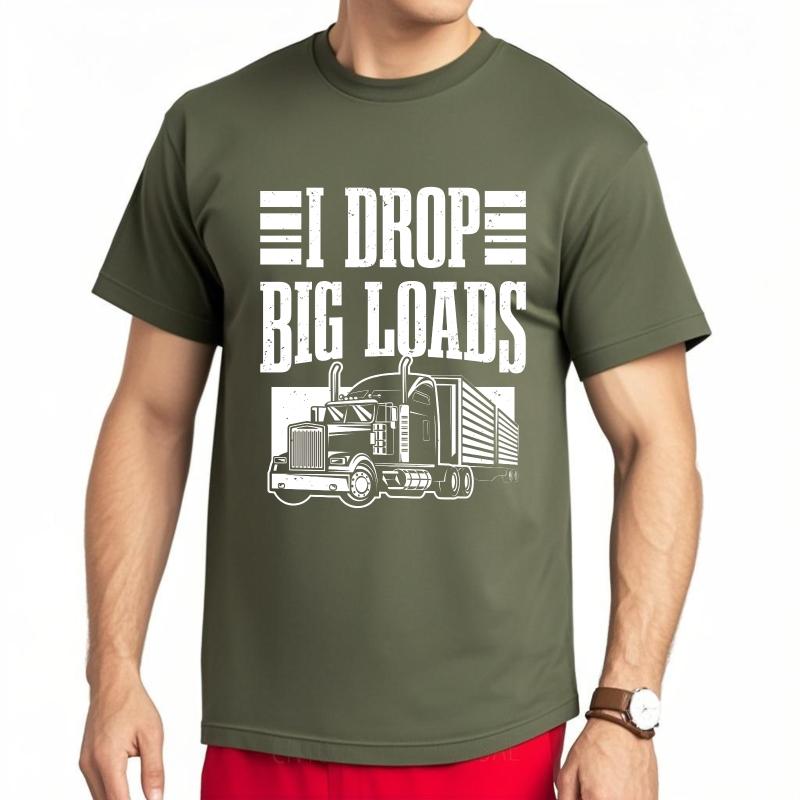 Oversized Summer Teenagers Tshirt I Drop Big Loads Truck Graphic Short Sleeve Relaxed Fit ONeck Tee Shirt Brand Teeshirt