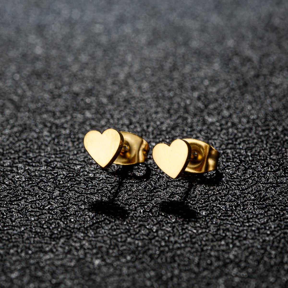 

1 Pair Stainless steel Earrings Trend Korean Sweet Heart Fashion Stud Earrings For Women Jewelry Party Friends Wedding Gifts NEW