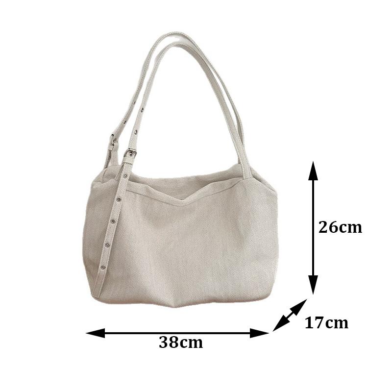 Lazy Style Large Capacity Canvas Tote Bag New College Student Class Bag Commuting Shoulder Crossbody Bag for Women
