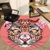1pc Leopard Print Office Round Area Rug,  Mat Suitable For Office, Under Office Chairs Bedroom Living Room Home Decor, Room Deco
