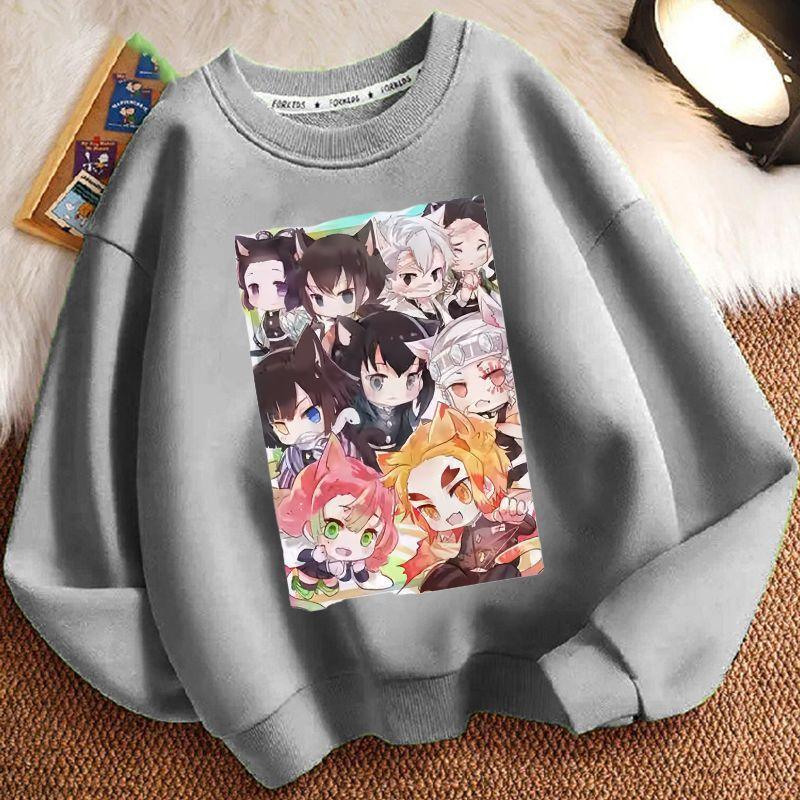 Children's Loose Demon Slayer Hoodie, Spring and Autumn Boys' and Girls' Casual Hoodie
